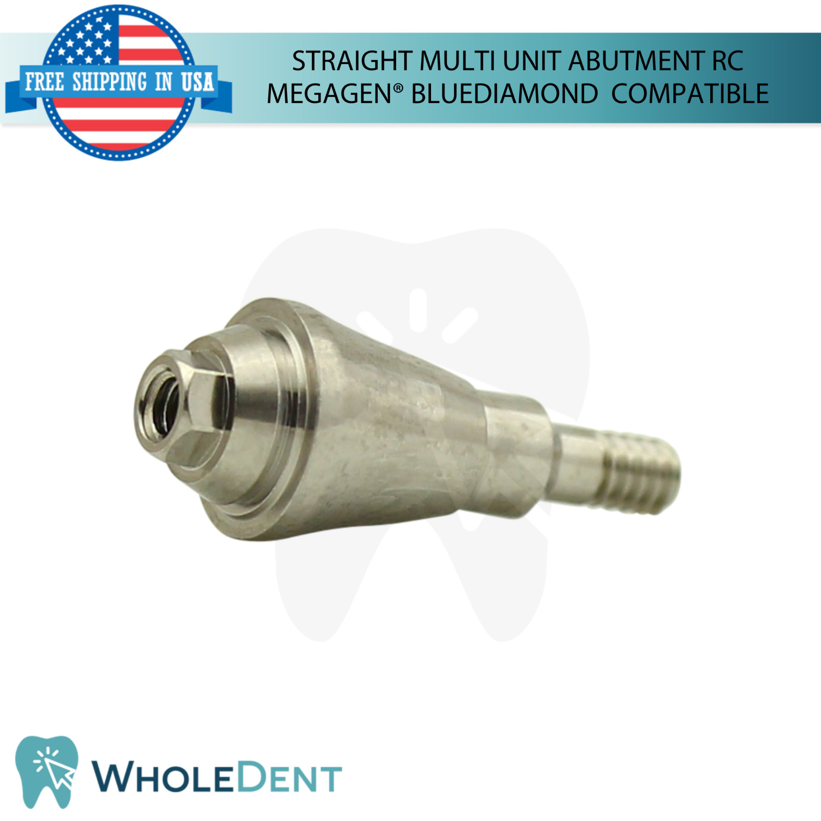5x Straight Multi Unit Prosthetic Ø4.8mm RC Megagen® BlueDiamond Compatible