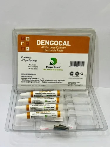 Dental DENGOCAL Water Based All Purpose Calcium Hydroxide Paste 4 x 3gm Pack