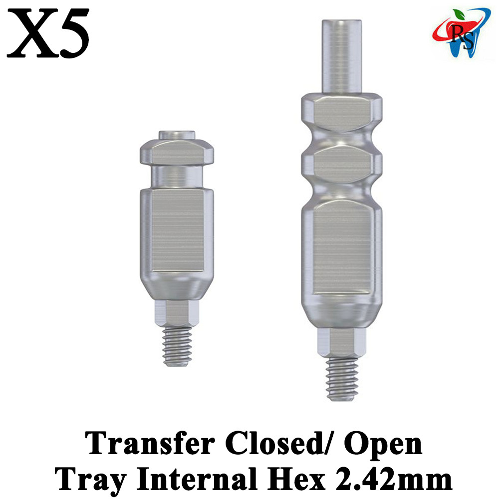 5pcs Dental Standard Body Transfer Closed/ Open Tray Internal Hex 2.42mm