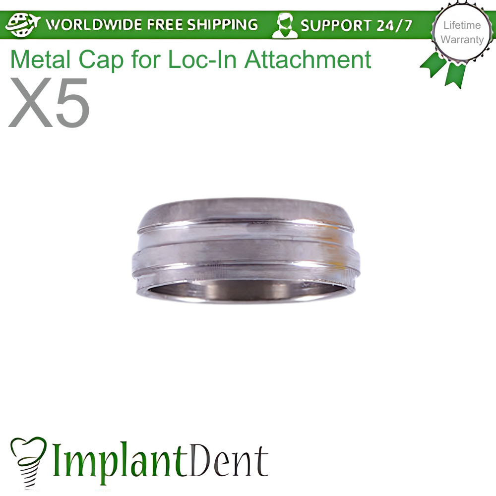 5x Metal Cap Housing Loc-In Overdenture Attachment Dental Accessories Lab