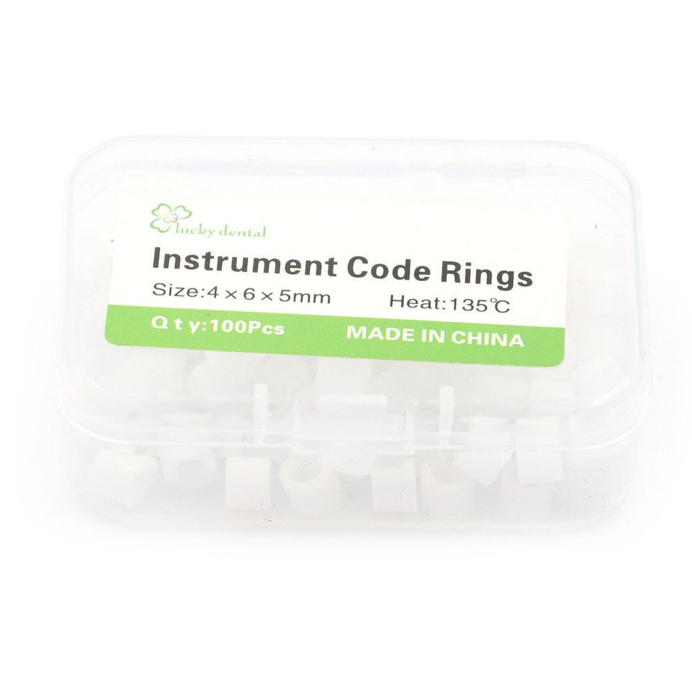 100Pcs/Box Dental Autoclavable Assorted Silicone Instrument Color Code Ring Band