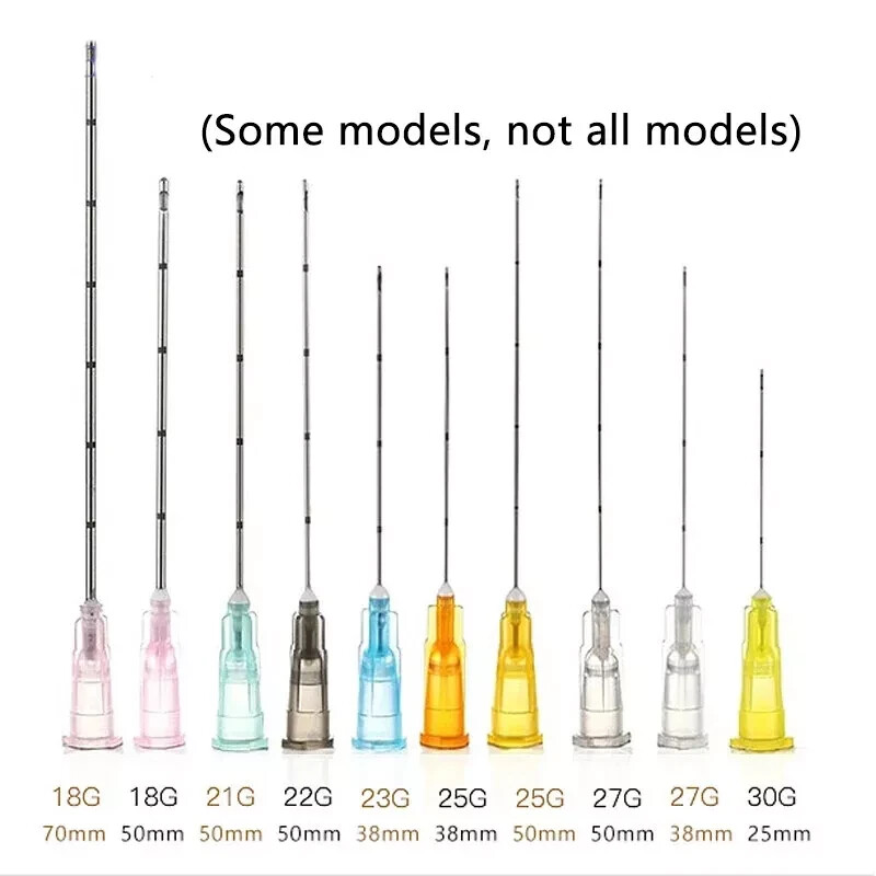 5-100pcs Sterile Micro Cannula With Puncture Blunt Tip for Fillers Pins Tips NEW