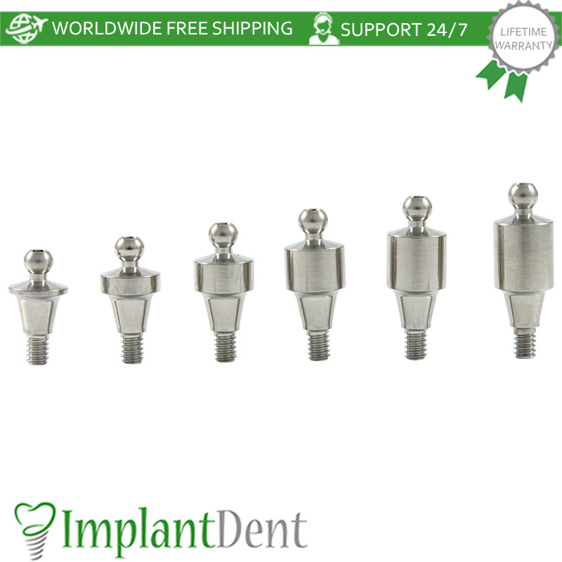 1x Dental Straight Ball Attachment Regular Platform Conical Hex System 2.65mm