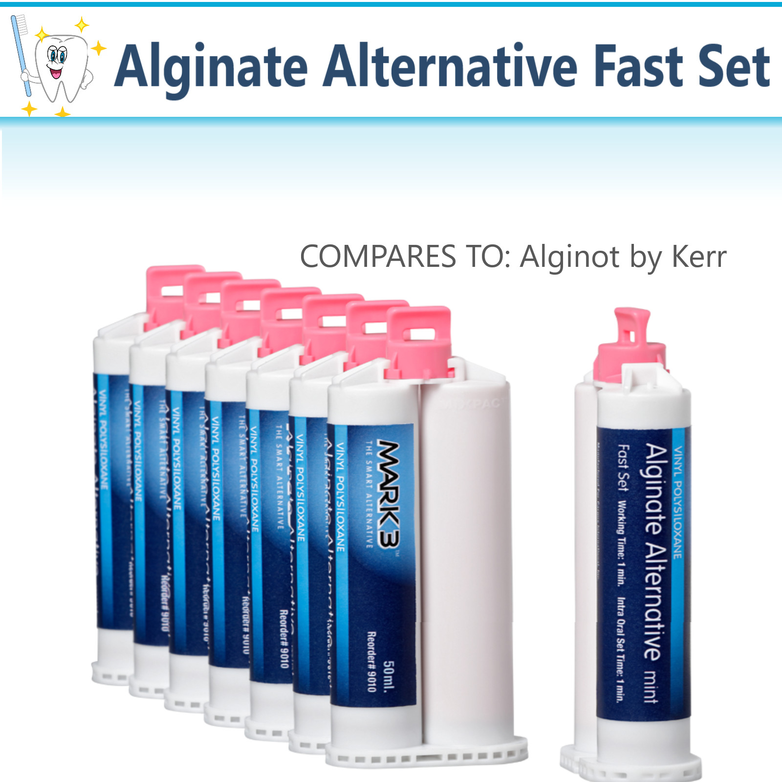 Dental Alginate Substitute Alternative Upto 8 x 50mL Cartridges, Fast Set -#9010