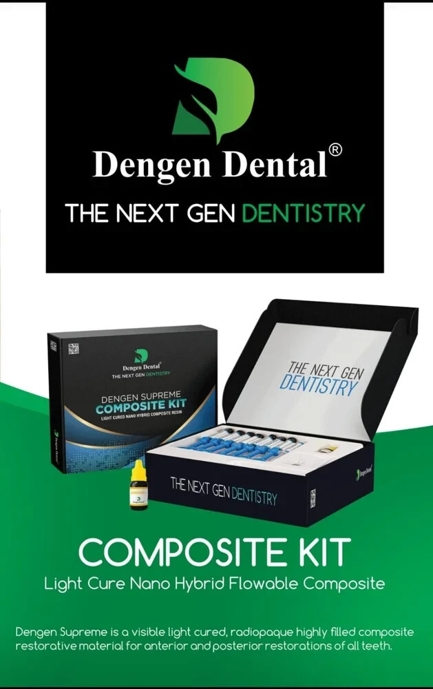 DENGEN Universal Light Cured Nano Hybrid Dental 7 Composite Kit Fast Ship