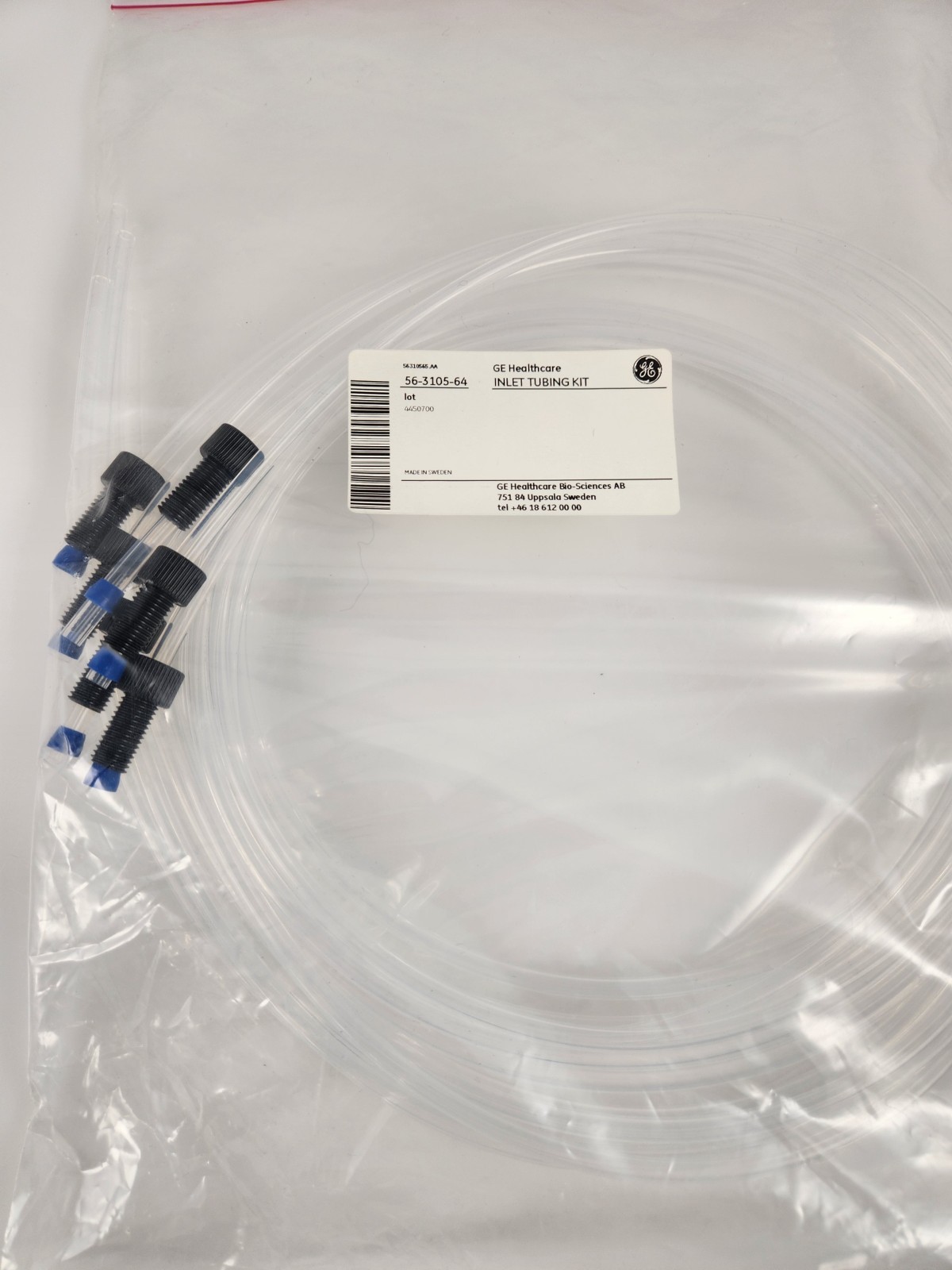 GE Cytiva AKTA Inlet Tubing Kit 56-3105-64 ID 2.9mm OD 3/16″ connectors ferrules