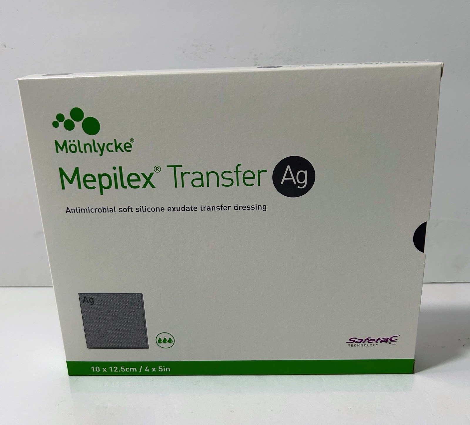 5/Box Mepilex Transfer Ag 4 x 5 Silicone Transfer Dressing, 394190, Exp 12/2027