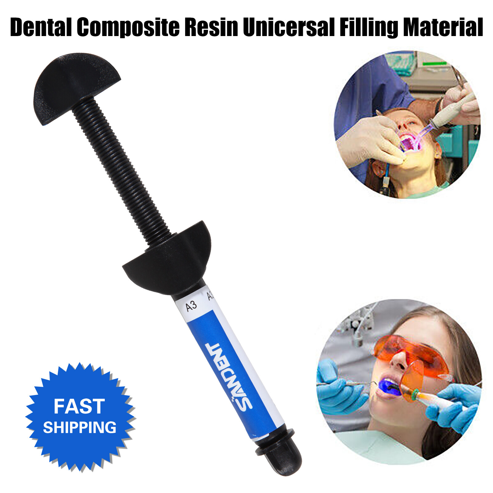 Dent Light Cure Hybrid Composite Dental Resin Shade A3 -4.5 g syringe 001-001 OR