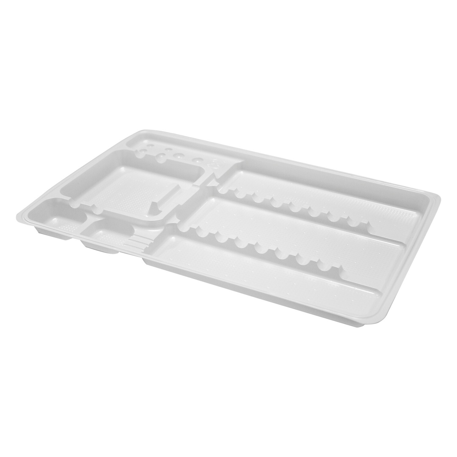 DENTAL INSTRUMENT SET UP TRAY INCLUDES BUR HOLDER SECTION COLOR WHITE – 100 Pack