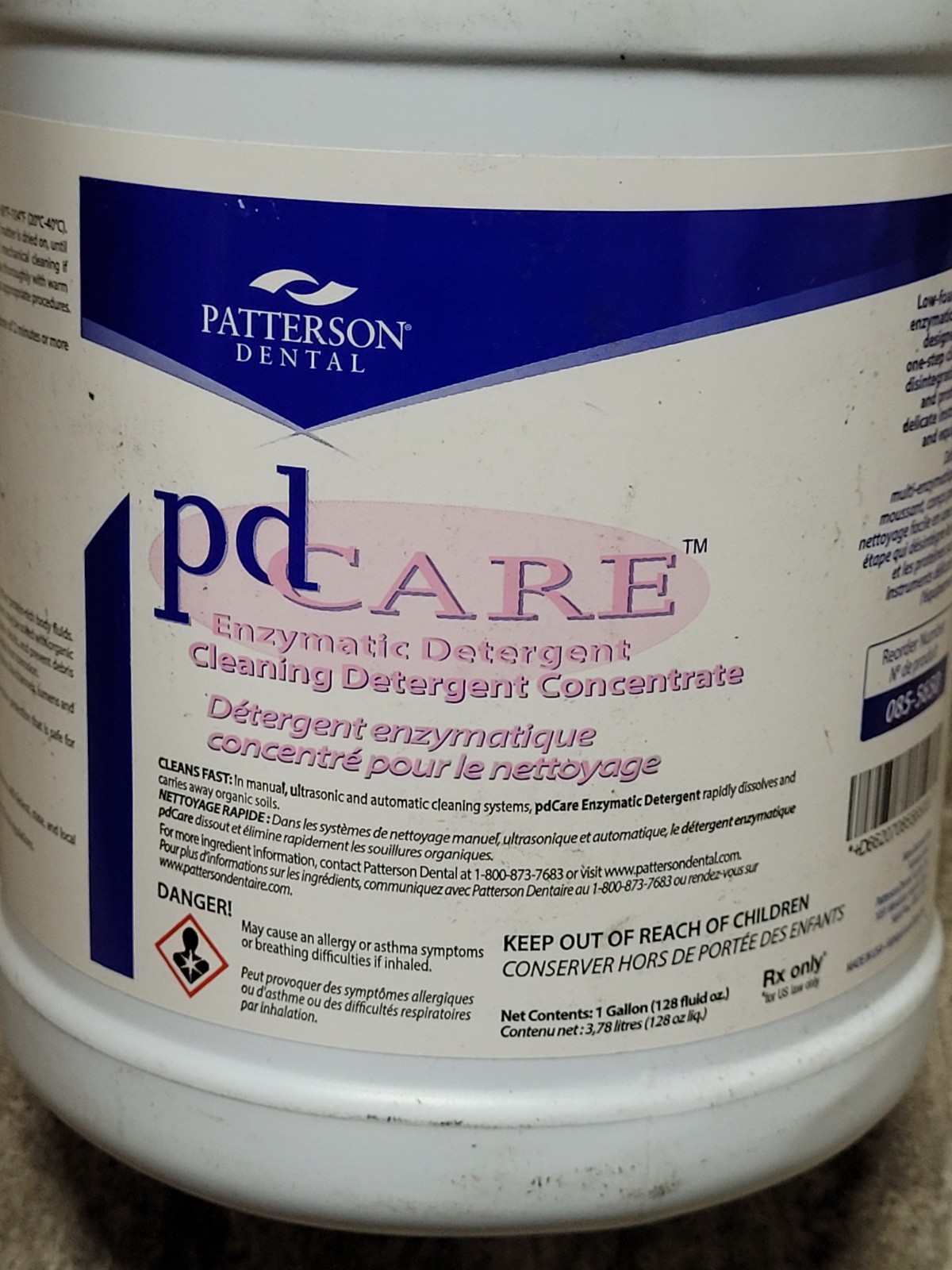 Patterson Dental PD Care Enzyclean Enzymatic Detergent 1 gal. Expires 6/1/2027