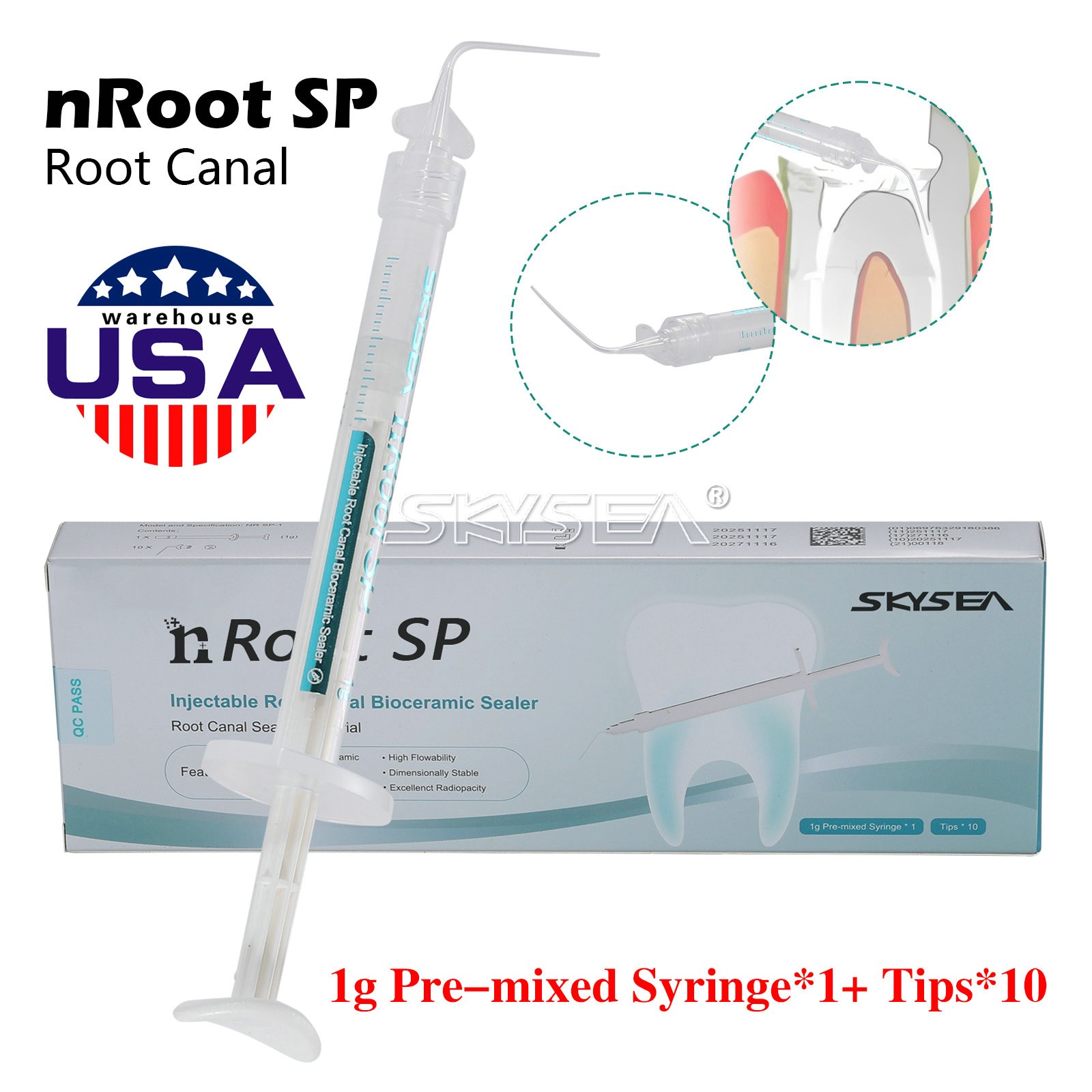 BC Sealer Bioceramic Root Canal Sealing bioceramic sealer SP 1g Syringe 10 Tips