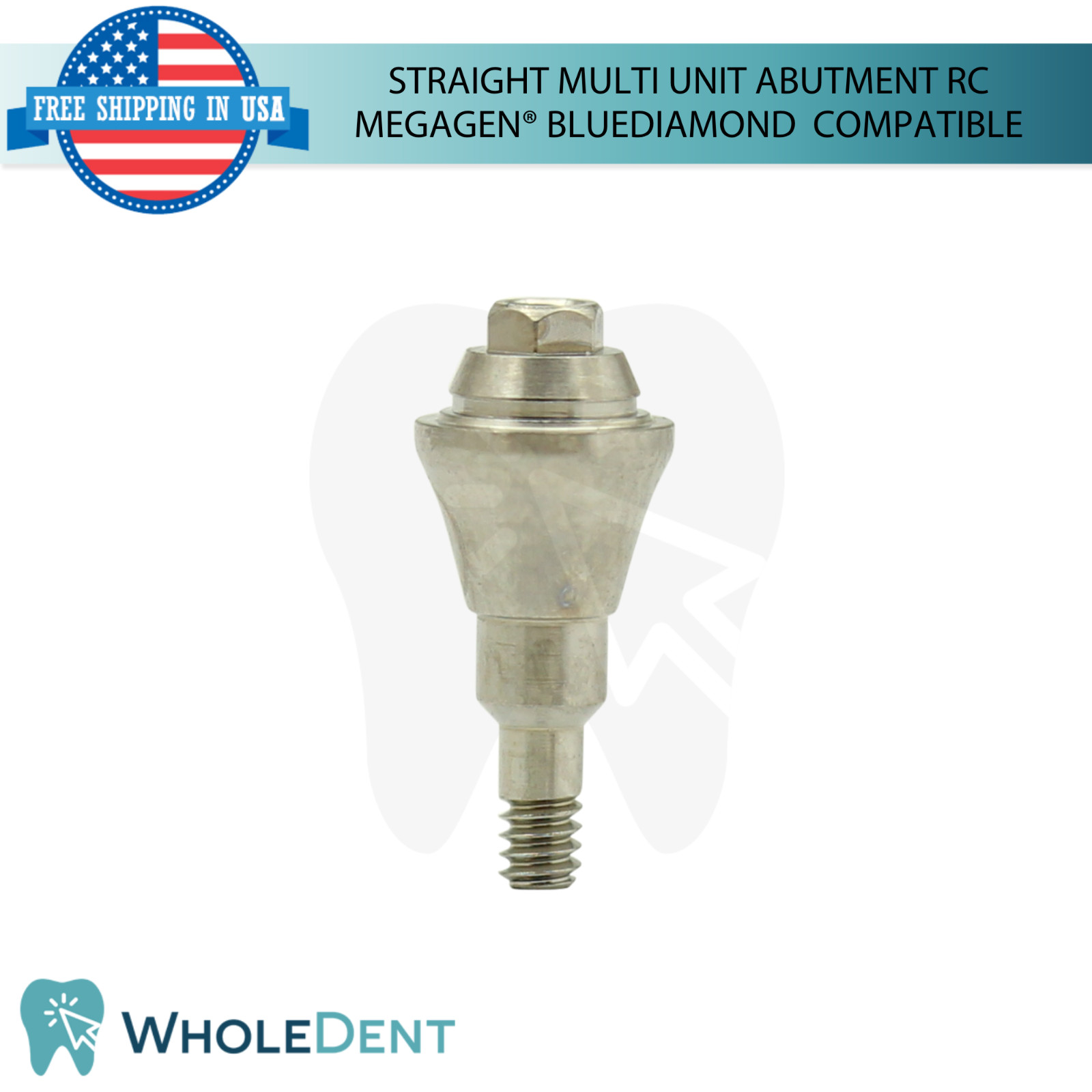 5x Straight Multi Unit Prosthetic Ø4.8mm RC Megagen® BlueDiamond Compatible