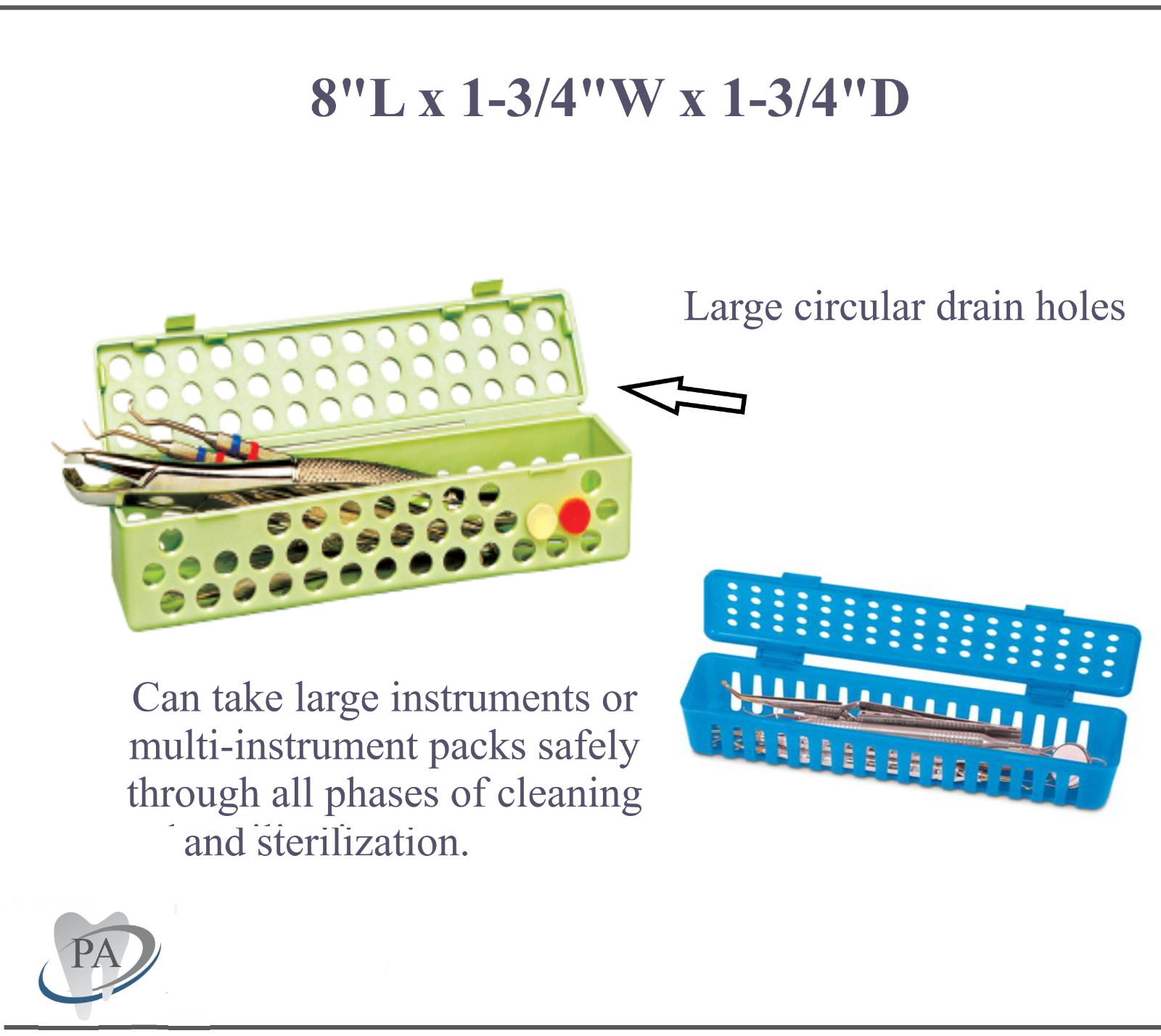 Dental Surgical Tattoo Instrument Steri Container Autoclave To 275F Pick Color