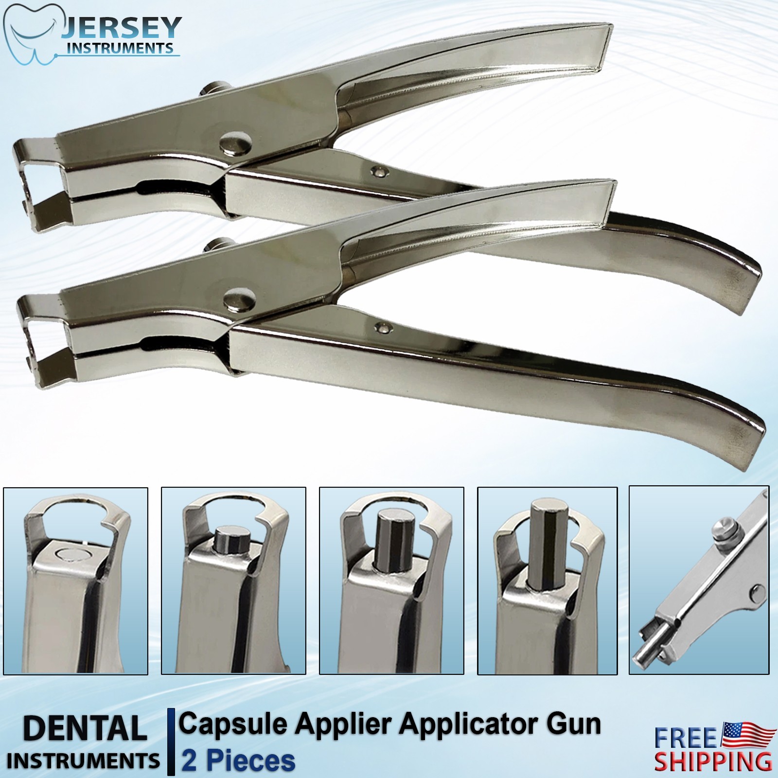 Dental GC FUGI Capsule Applier Applicator Gun 2 Pieces Cement Pick Autoclavable