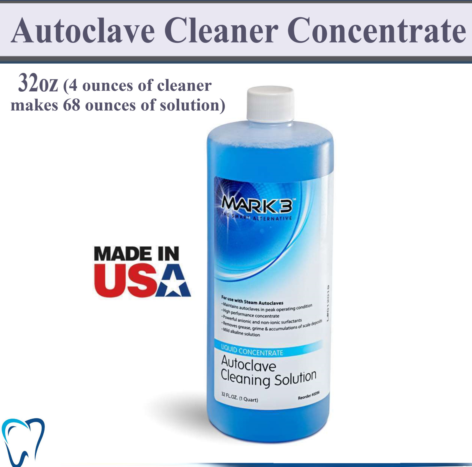 Autoclave Cleaner Removes grease, grime, particles from sterilizers Makes 128 oz