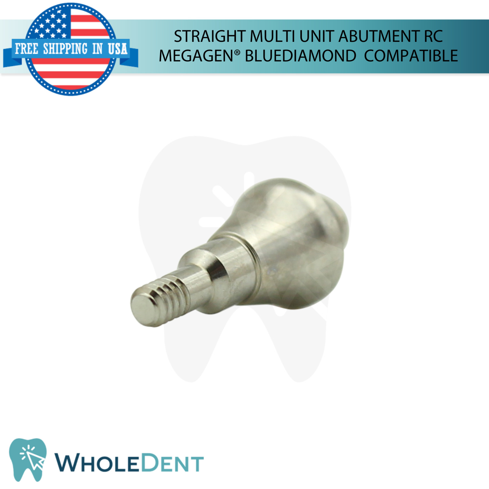 5x Straight Multi Unit Prosthetic Ø4.8mm RC Megagen® BlueDiamond Compatible