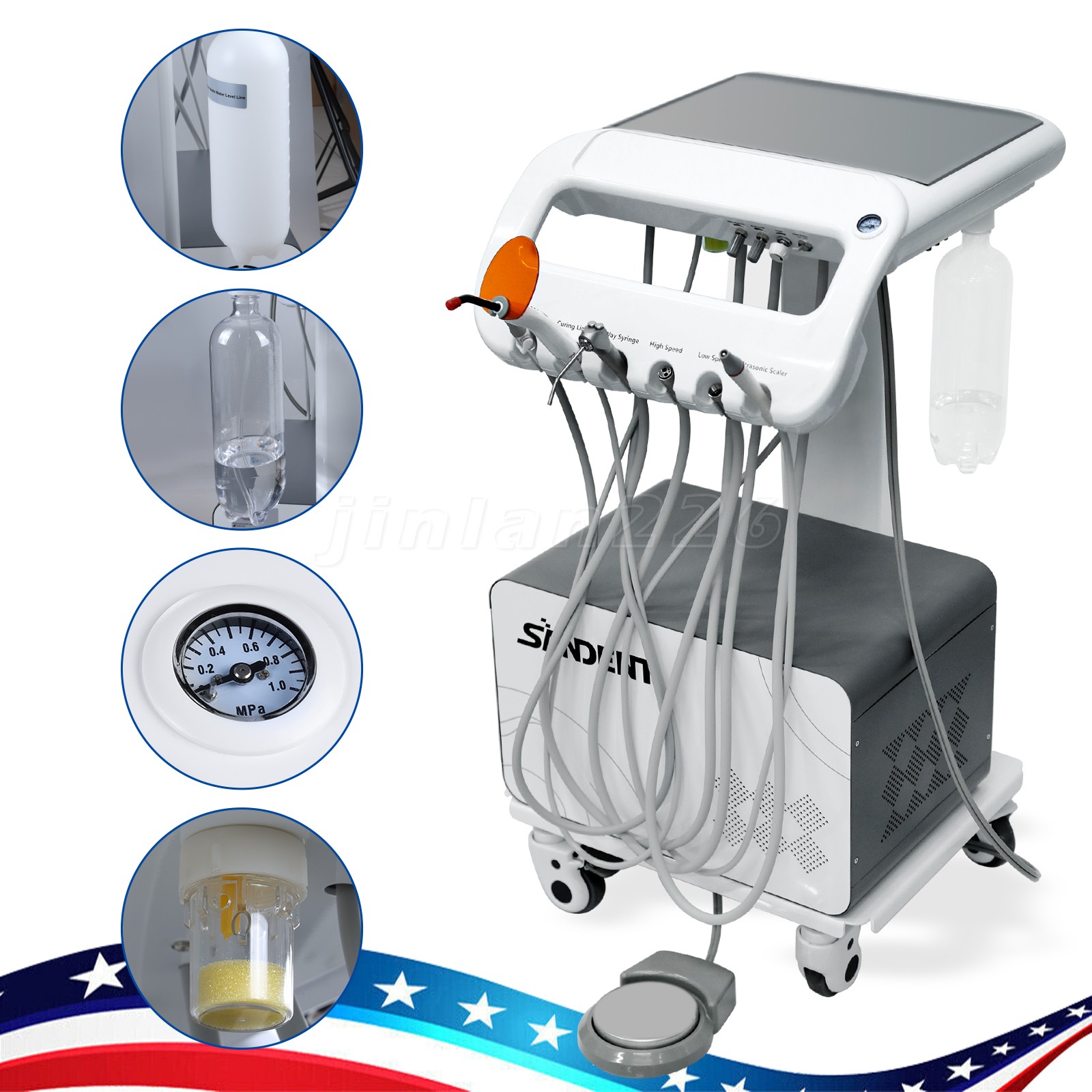 Dental Electric 1:5 Fiber Optic Contra Angle Handpiece Cartridge Rotor Canister