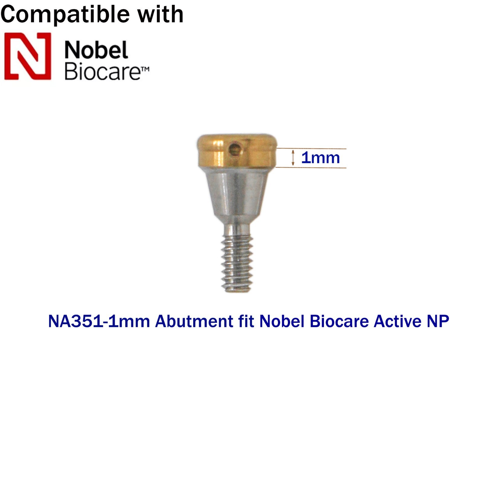Dental Nobel Biocare Active Locator Abutment NP/RP Conical Titanium 1-5mm Height