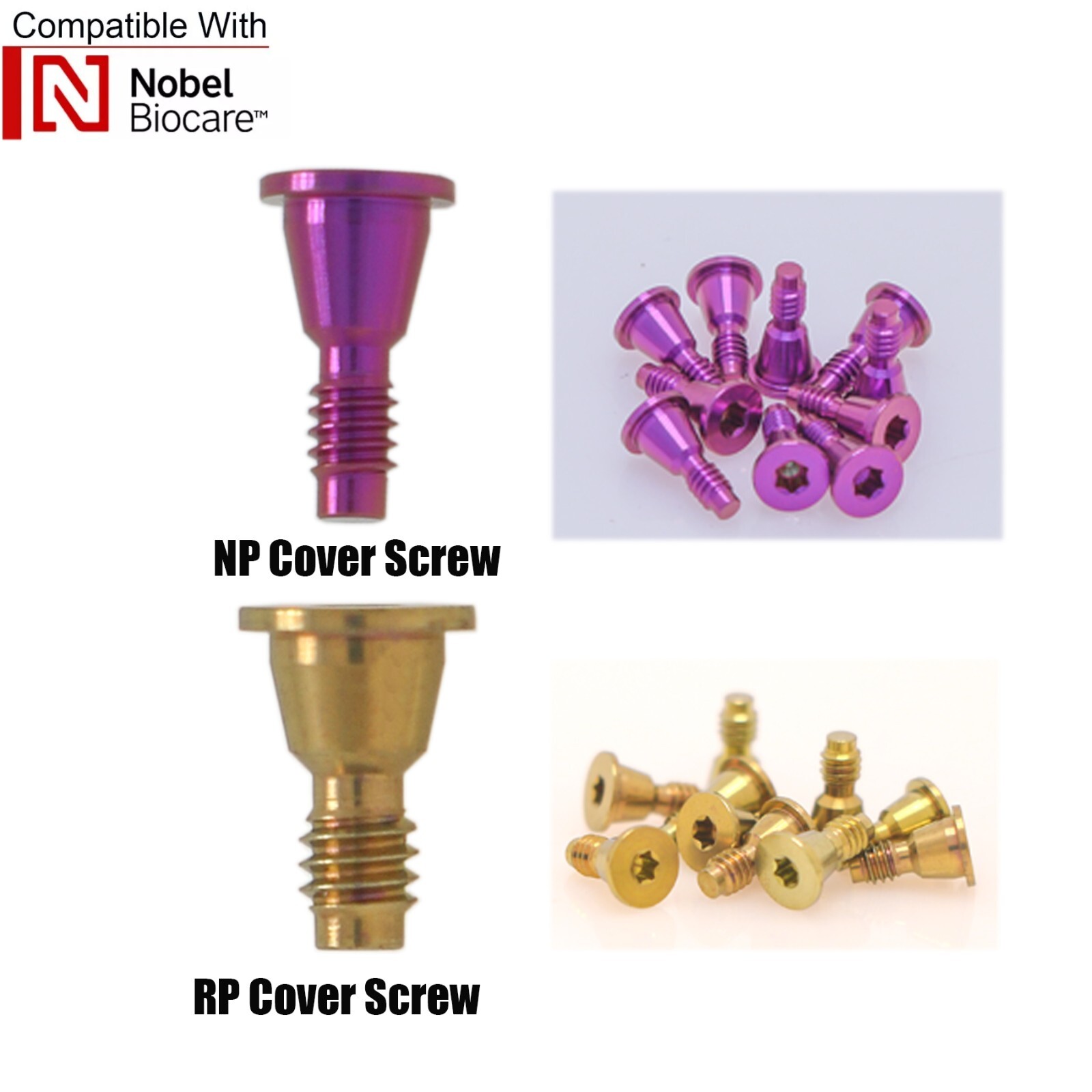 NobelActive Dental Healing Abutment Cap Fit Nobel Biocare Height 3/5/7mm RP NP