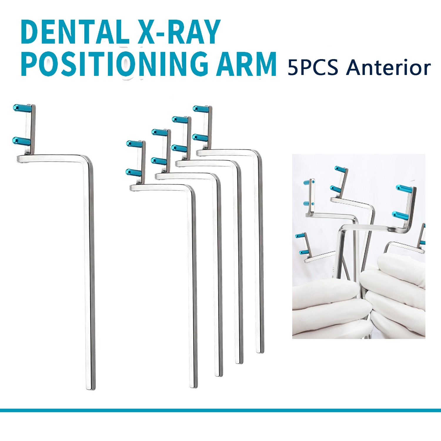 5pcs Dental Anterior Indicator Arms X Ray Dental Sensor Holder Autoclavable Blue