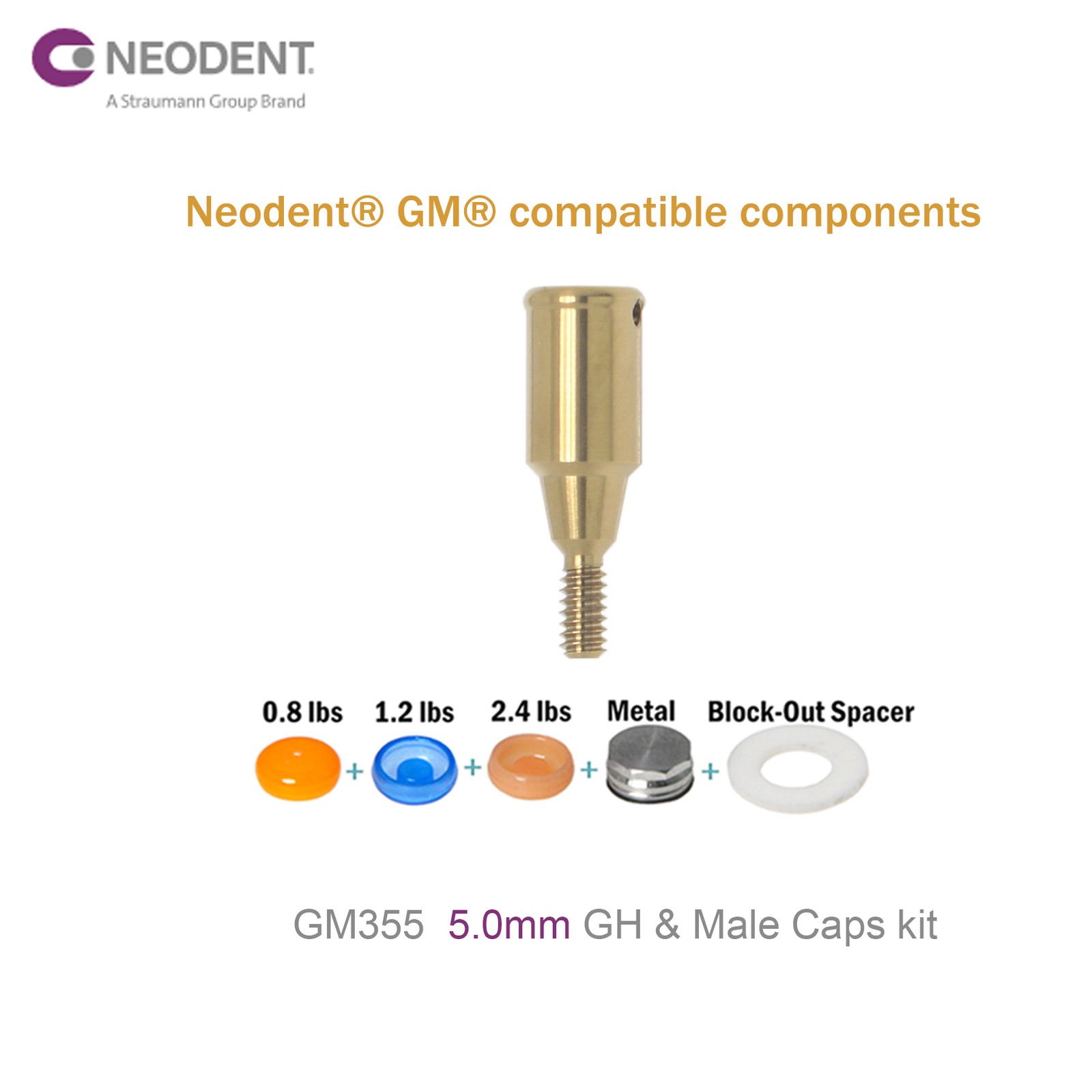 Locator Overdenture Abutment & Male Caps Kit for Neodent GRAND MORSE GM Tools