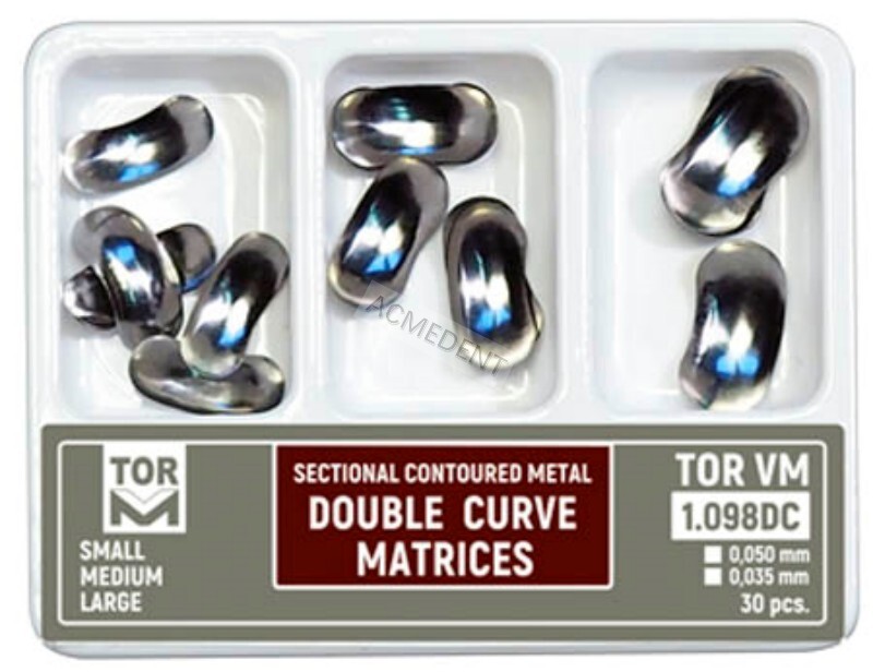 1.098DC Dental TOR VM Matrix Double Curve Matrices 0.035μm 30Pcs/Box