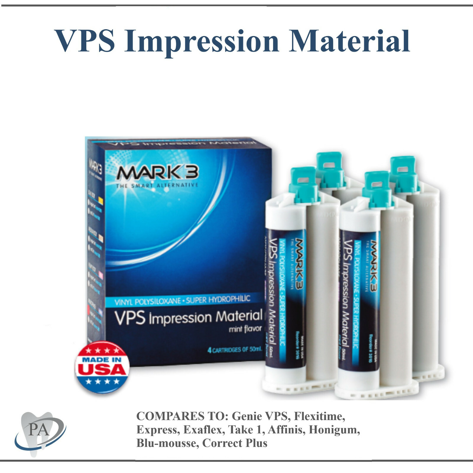 Dental HEAVY BODY REGULAR Set VPS PVS VPS Impression Material 50ML Cartridges