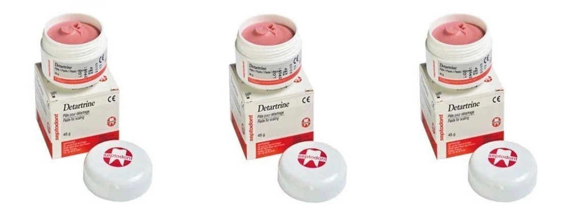 3 x Dental DETARTRINE Superior Polish Prophy Paste for After Scaling 45gm Jar