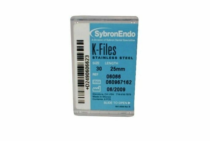 Kerr Sybron Endo Dental 25mm Stainless Steel K-files 6-file per box all size
