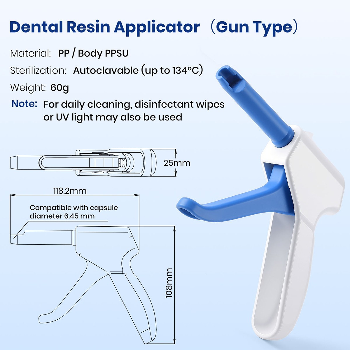 AZDENT Dental Resin Composite Gun Dispenser Applicator for Unidose Compules