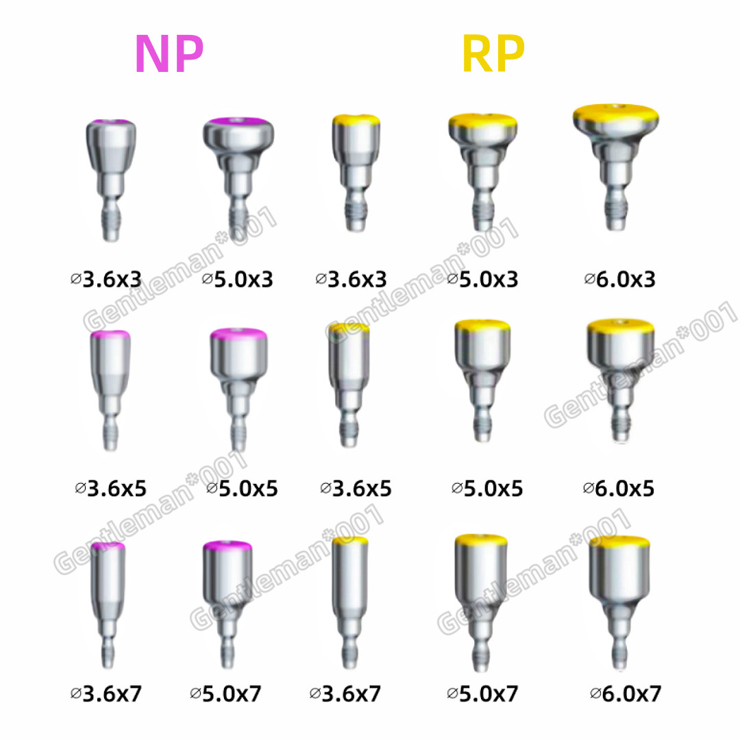 Dental Nobel Healing Abutment Caps RP NP Fit NOB Active ∅3.6/5.0/6.0 H3/5/7mm