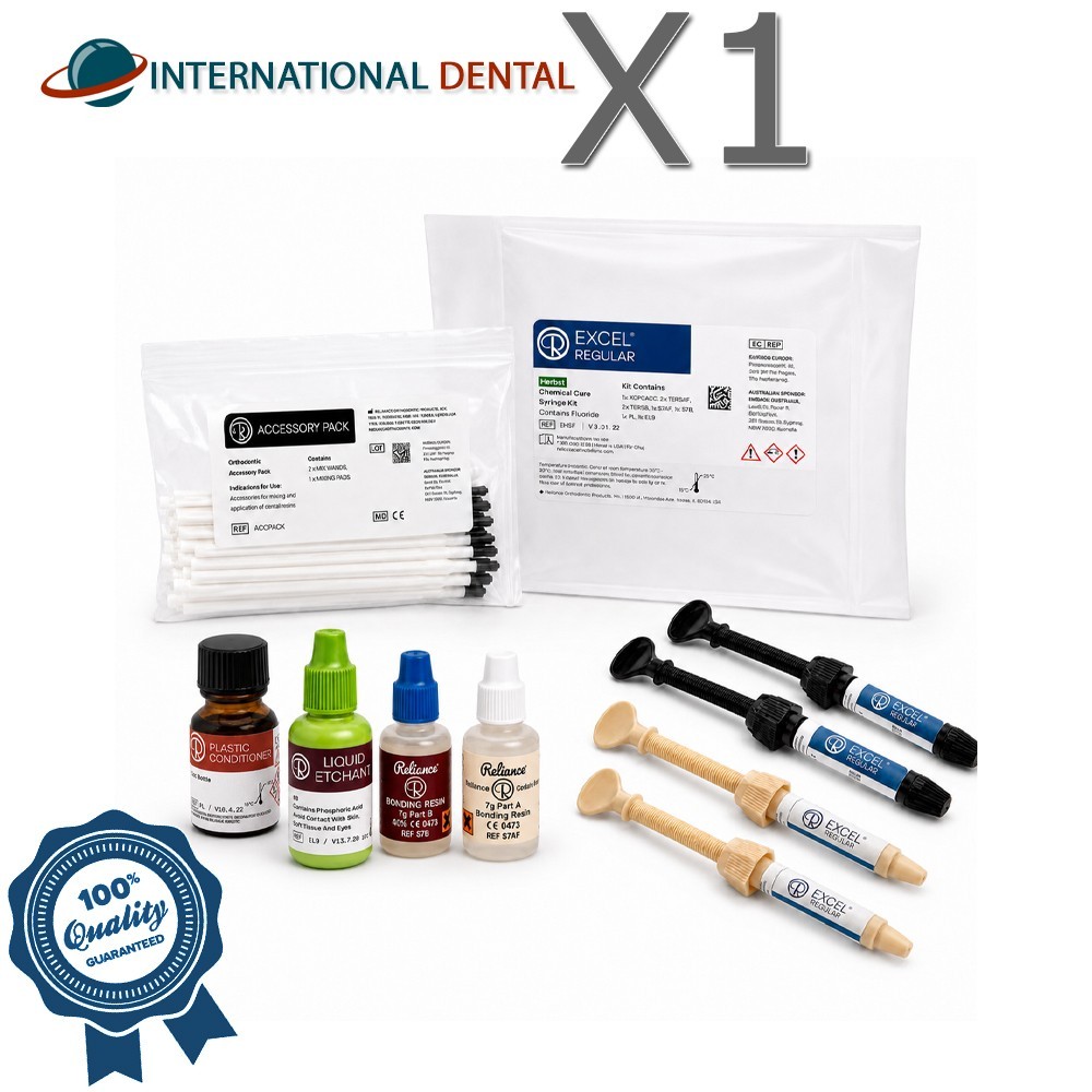 Reliance Dental Excel Regular Herbst Screw Syringe Kit with Fluoride 4 Syringes