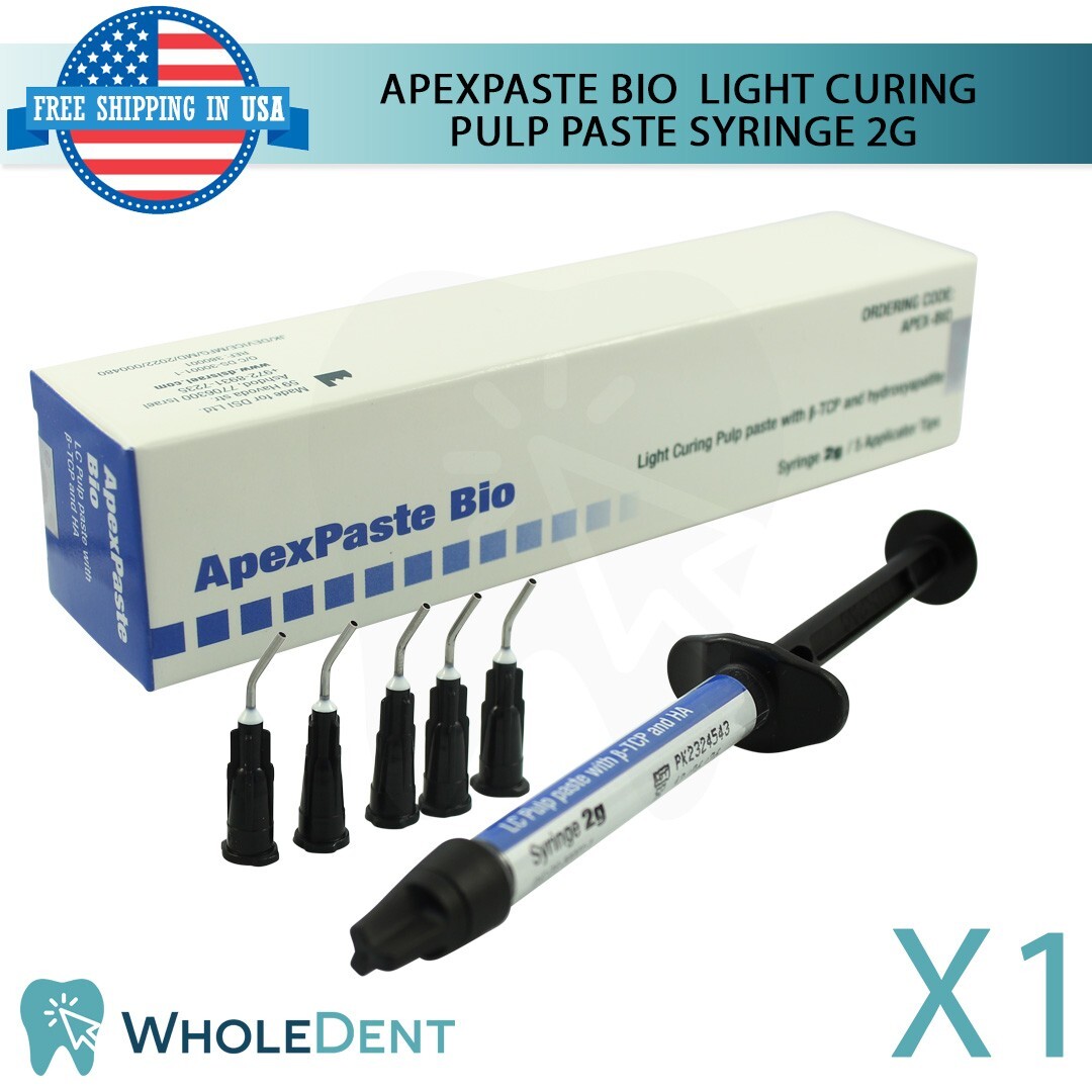 Apexpaste Bio Light-Cure Pulp Paste Syringe 2G Direct And Indirect Pulp Capping