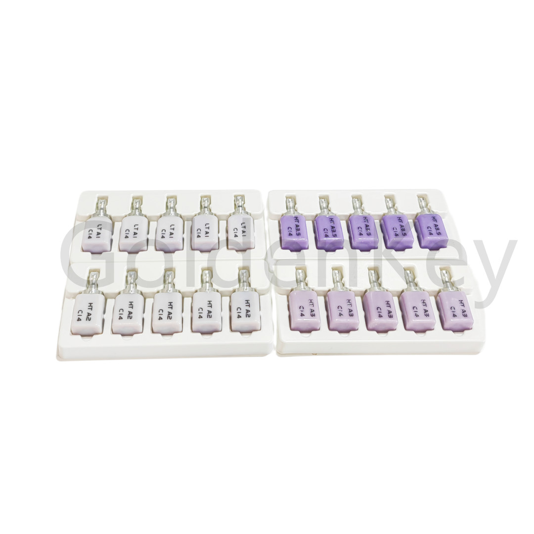 Low Transparency Dental Glass Ceramic Liithium Disslicate Blocks C14 CAD CAM