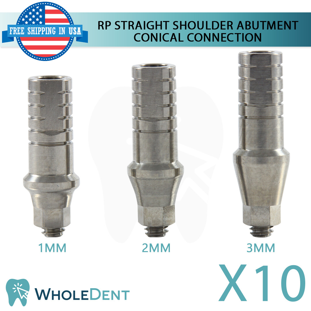 10x Regular Platform Conical Connection Straight Shoulder Abutment Ø4.0mm Dental