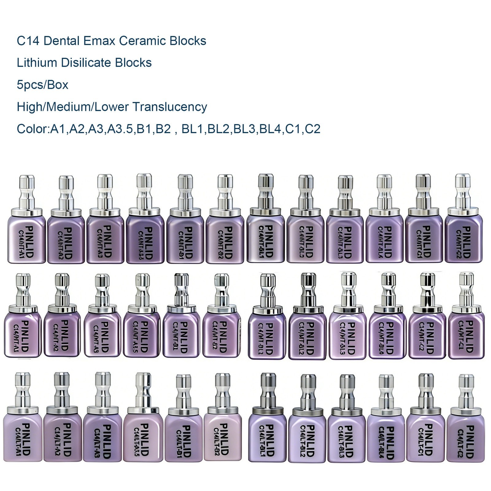 US C14 MT/HT/LT Dental Emax CAD Sirona CEREC Ceramic Lithium Disilicate Blocks