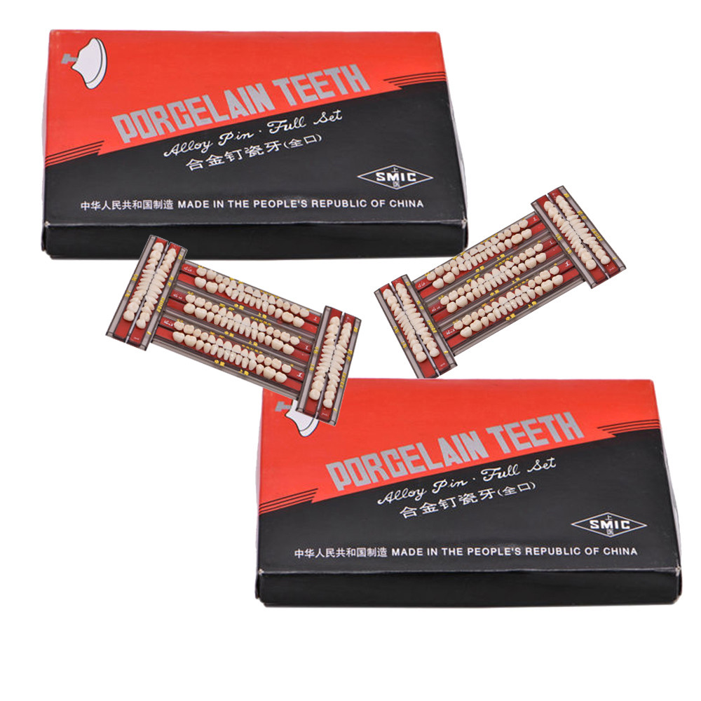 140pc 1box dental Alloy Pin Porcelain Teeth Material Colors Shade A2 22#full set