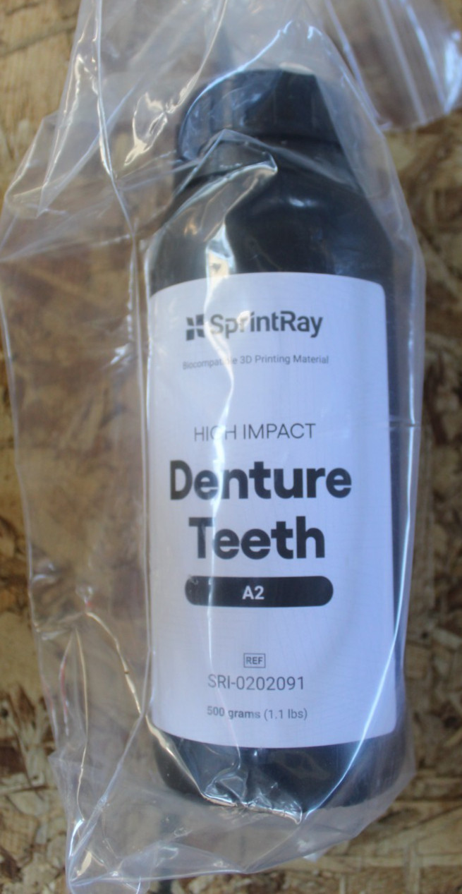 SprintRay High Impact Denture Teeth Resin A2 Exp: Dec 2024 SRI-0202091 500 gr