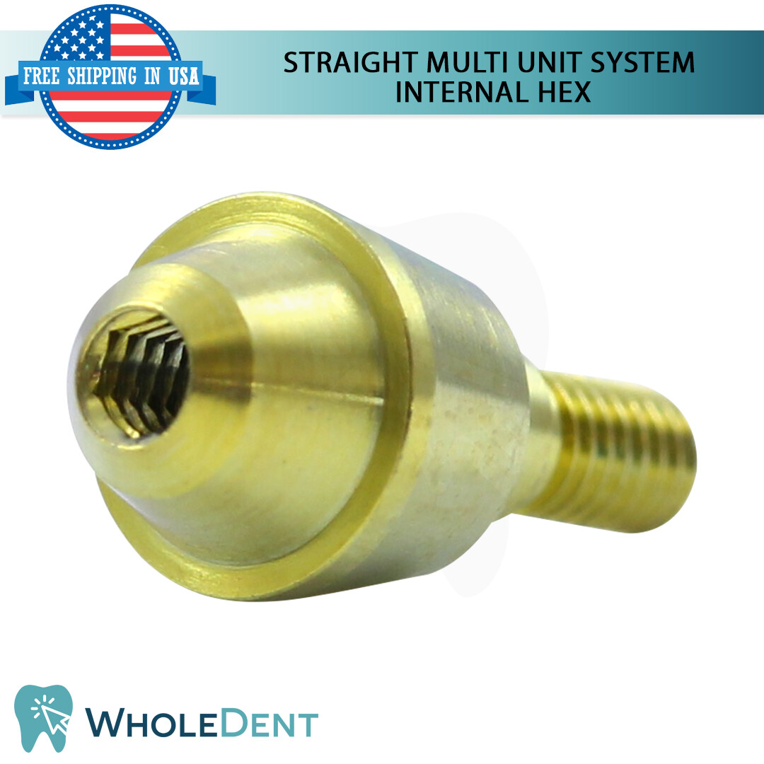 1X Straight Abutment Multi Unit 1.6mm System Titanium Sleeve Set Dental Int Hex