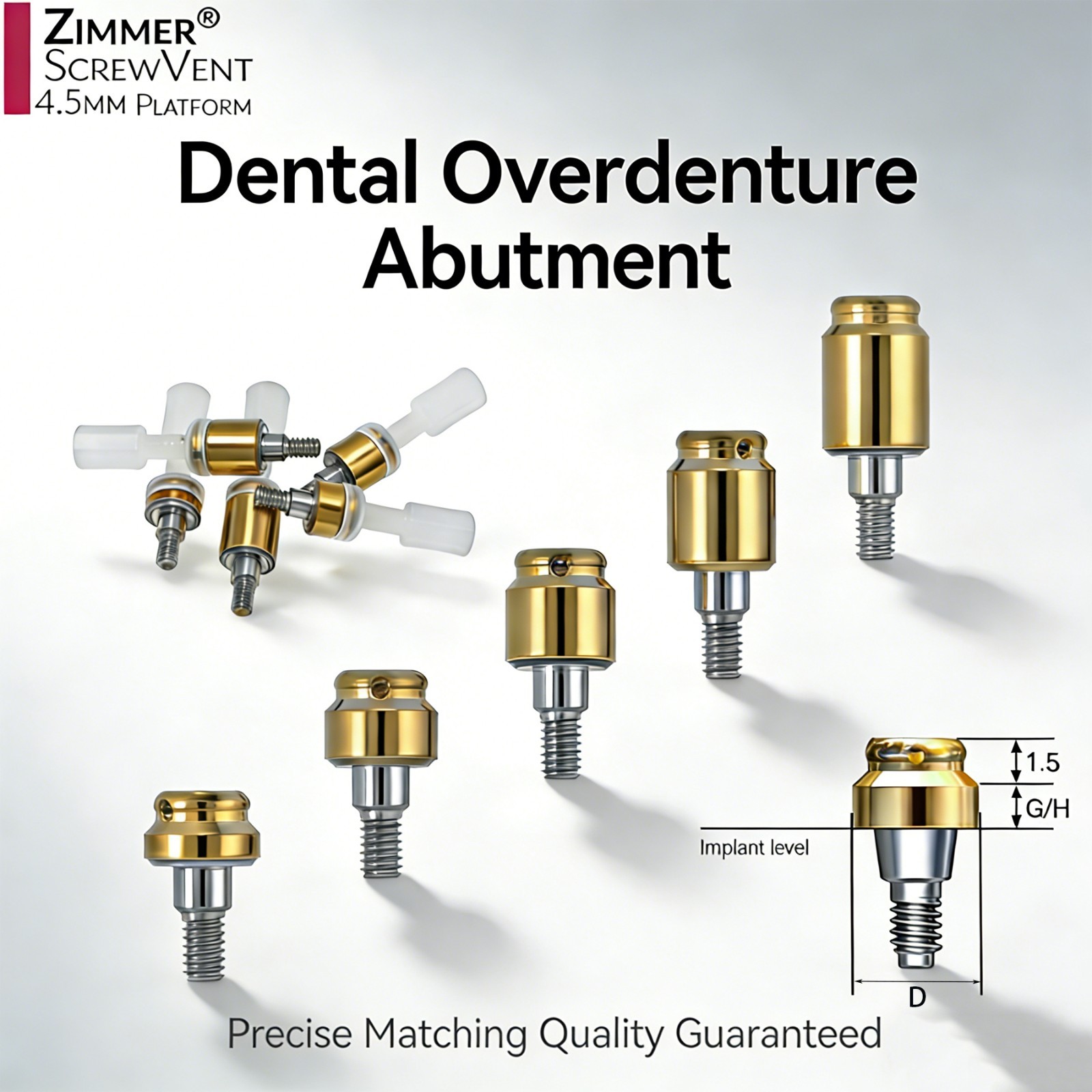 US For Zimmer MIS Implant Removable Locator Abutment Diameter Ø3.5mm/4.5mm 1Pcs