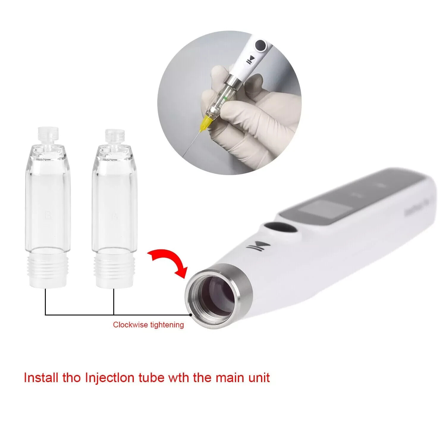 REDLAND Dental Anesthesia Injector Syringes Wireless Pen with 8 Injection Tubes