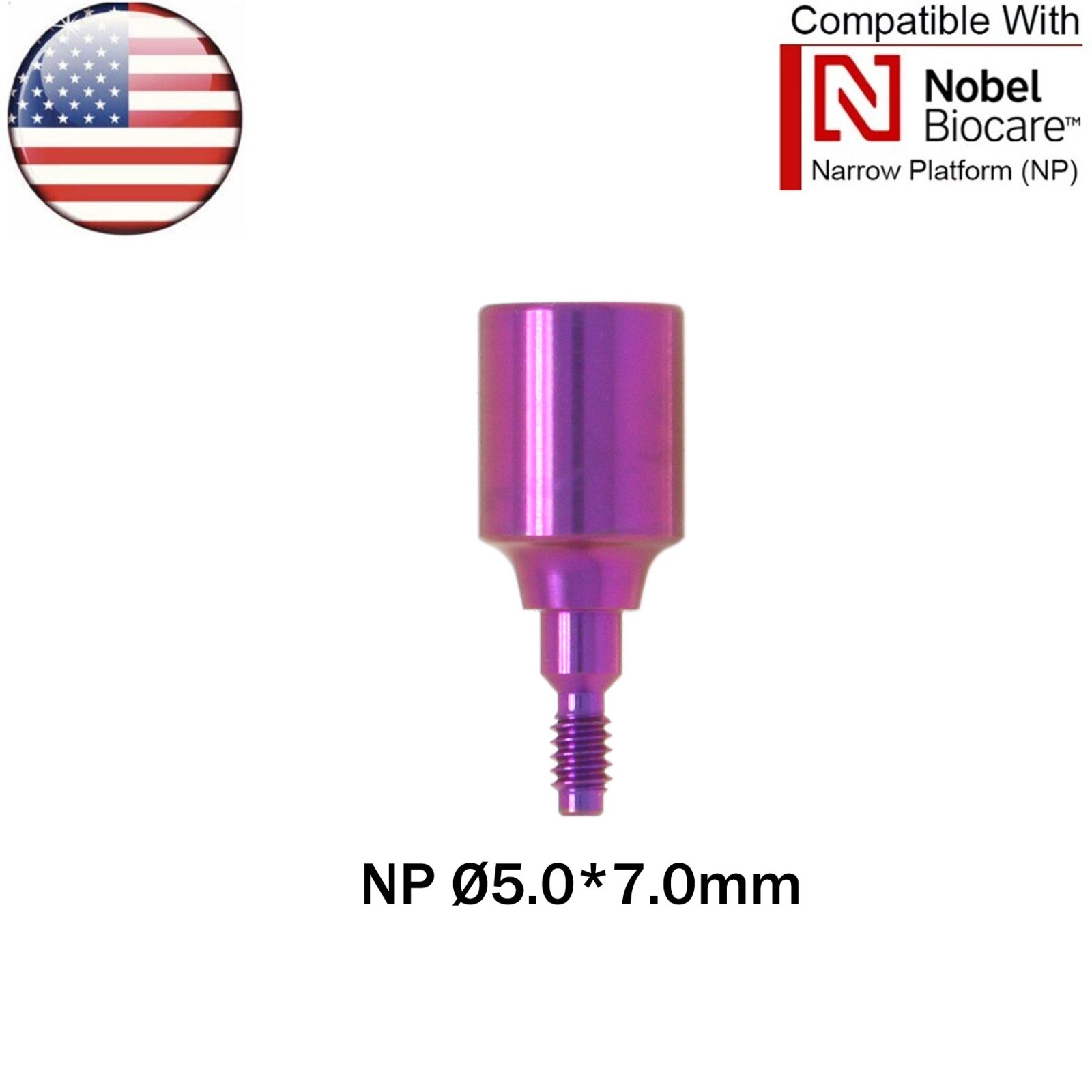 US NOBEL Dental Healing Abutment Cap NP Fits Nobel Biocare Active Dia Ø3.5 ∅5.0
