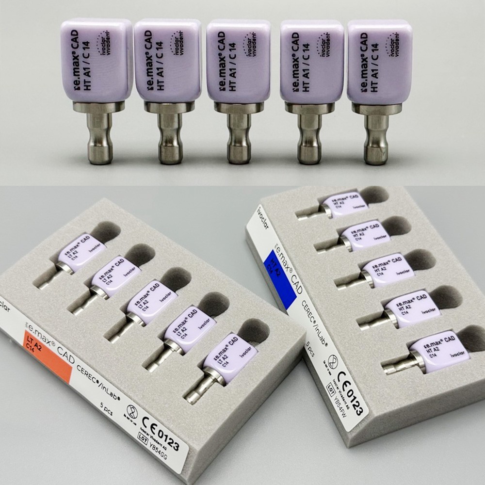 C14 Dental Emax CAD Glass Ceramic Blocks Lithium Disilicate LT HT A1 A2 A3