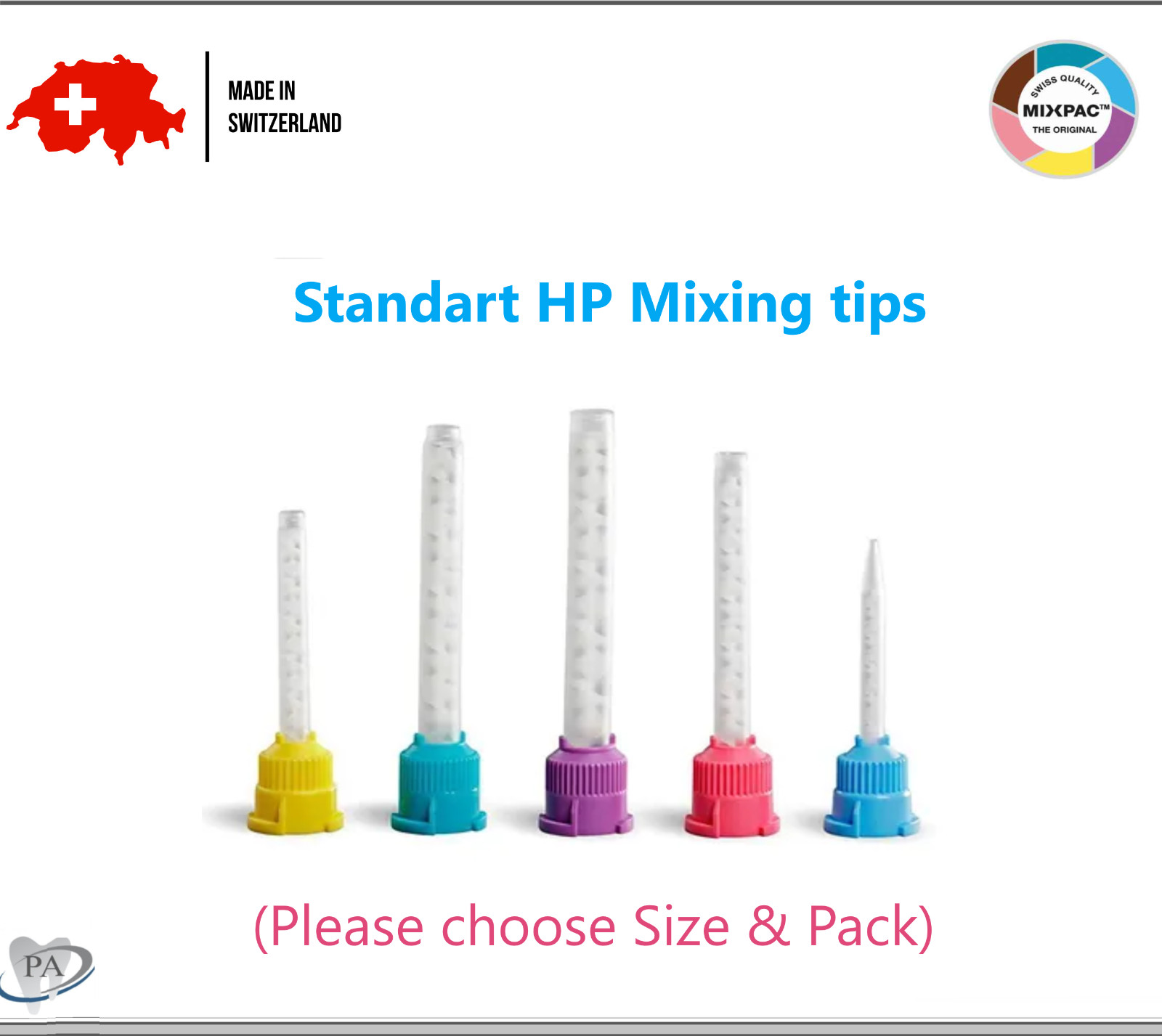 Dental HP Tips High Performance VPS Automix Tips, Intraoral Tips, VPS Gun Mixpac