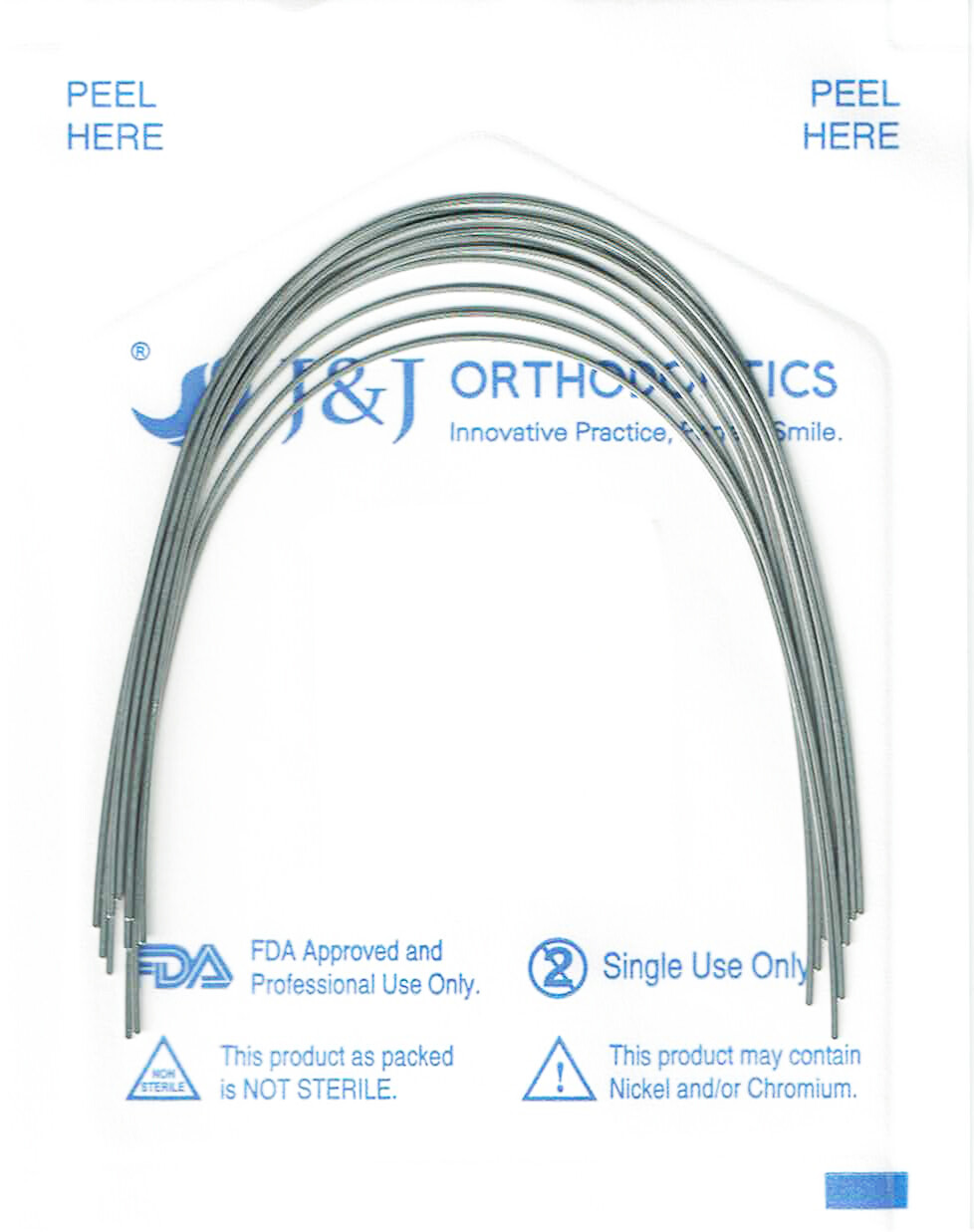 J&J Ortho™ Orthodontic Ultra Elastic NiTi Arch Wire Ovoid (10/pk*2 Up/Lo)