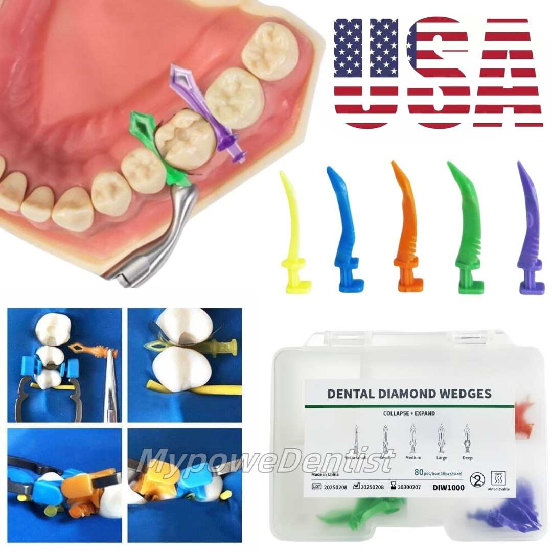 Dental Diamond Wedges Marginal Seal Wedge Flexible Collapse Expand Fits Bioclear