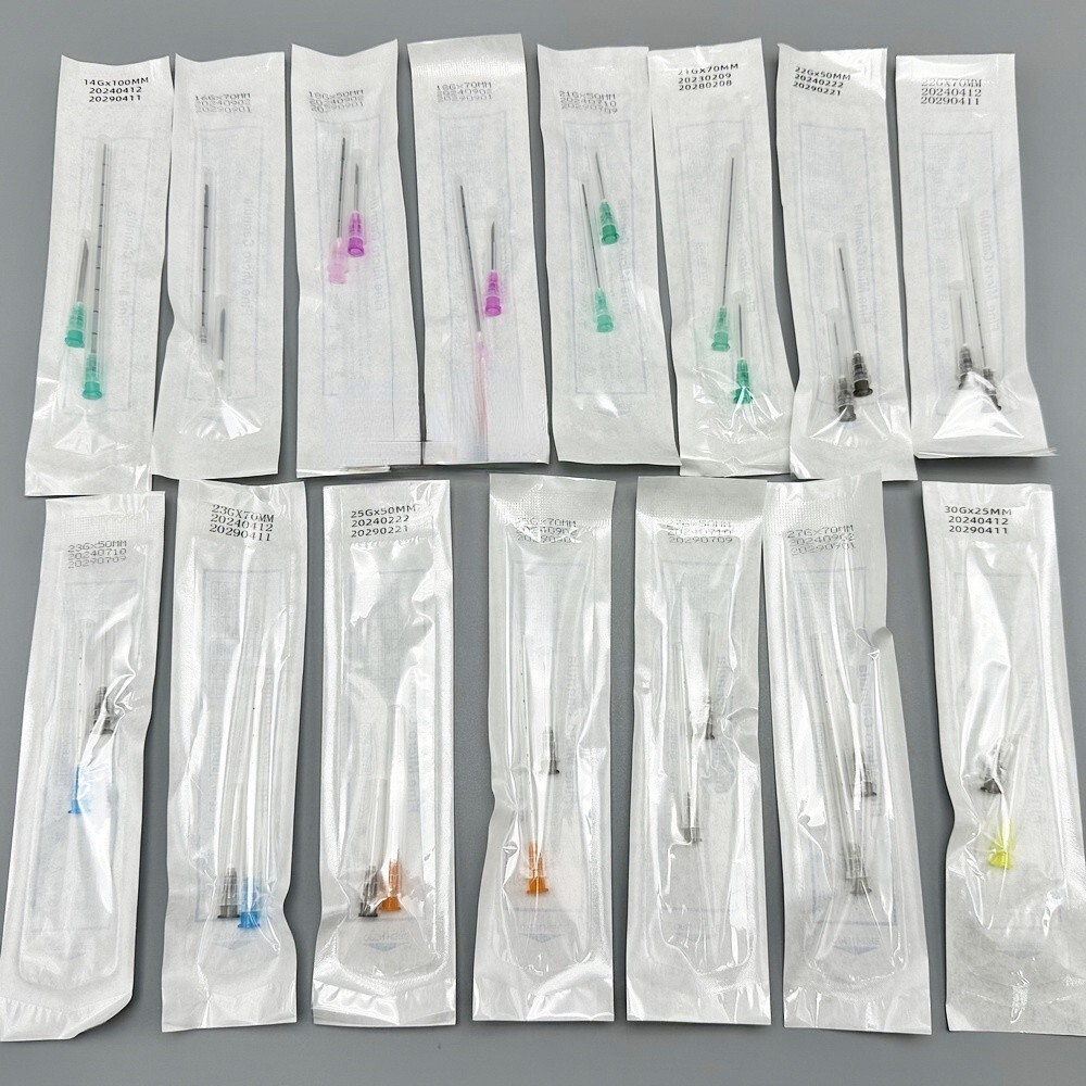 5-100pcs Sterile Micro Cannula With Puncture Blunt Tip for Fillers Pins Tips NEW