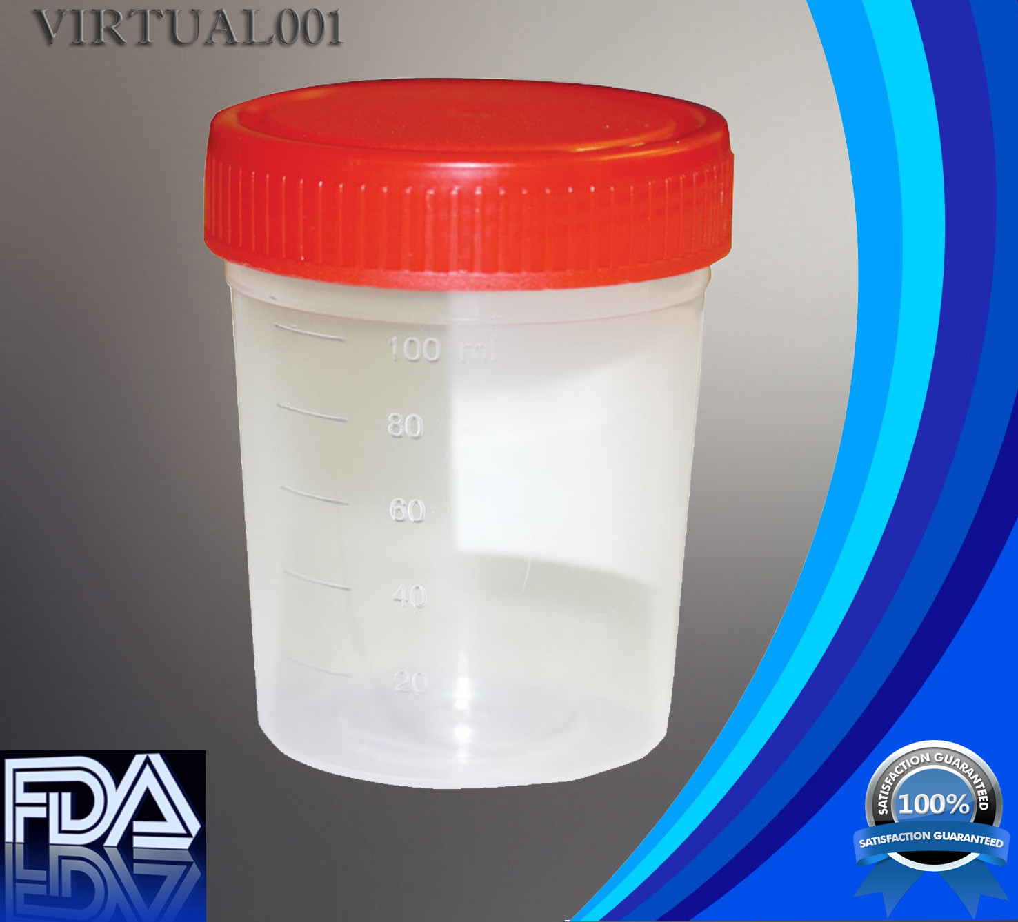 (5) Specimen Cups Urine Collection 120 mL – 4oz W/ LID +ID Area