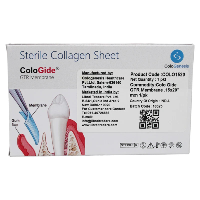 Dental COLO GIDE Sterile Collagen Sheet GTR Membrane – SIZES & PACKS AVAILBLE