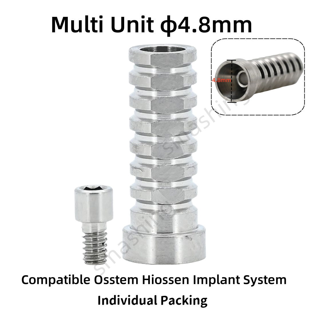 50x Titanium Temporary Cylinder Ti MU Sleeve Multi Unit4.8 Abutment Fit With Oss